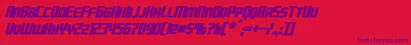 BrainstormBoldItalic Font – Purple Fonts on Red Background