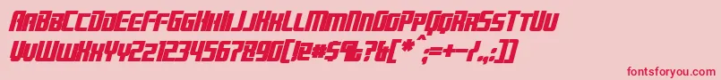 フォントBrainstormBoldItalic – ピンクの背景に赤い文字