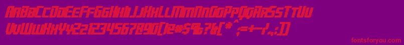 BrainstormBoldItalic-fontti – punaiset fontit violetilla taustalla