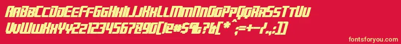 BrainstormBoldItalic Font – Yellow Fonts on Red Background