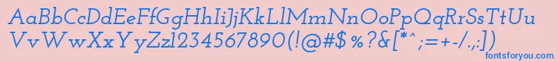 Josefinslab Semibolditalic Font – Blue Fonts on Pink Background