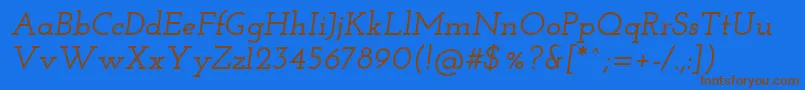Josefinslab Semibolditalic Font – Brown Fonts on Blue Background