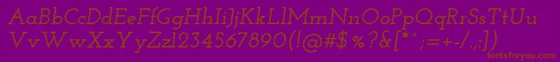 Josefinslab Semibolditalic Font – Brown Fonts on Purple Background