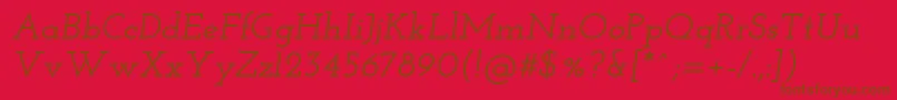 Josefinslab Semibolditalic Font – Brown Fonts on Red Background
