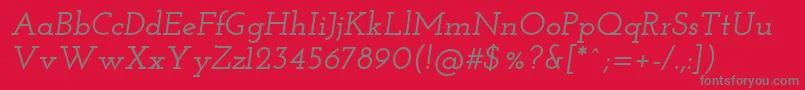 Josefinslab Semibolditalic Font – Gray Fonts on Red Background