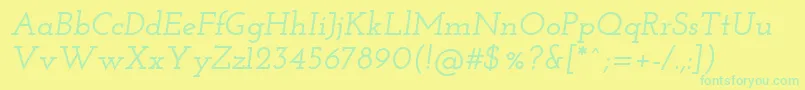 Josefinslab Semibolditalic Font – Green Fonts on Yellow Background