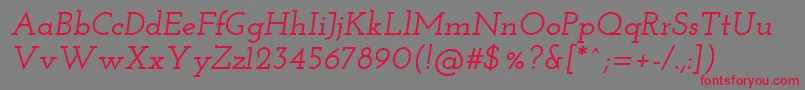 Josefinslab Semibolditalic-Schriftart – Rote Schriften auf grauem Hintergrund