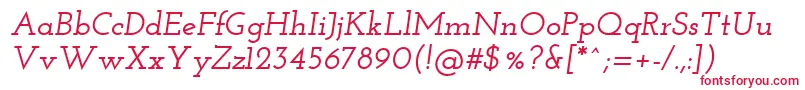 Josefinslab Semibolditalic Font – Red Fonts on White Background