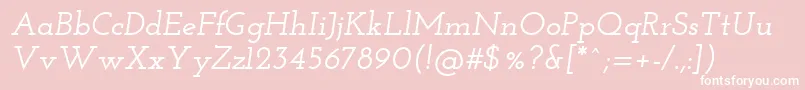 Josefinslab Semibolditalic Font – White Fonts on Pink Background