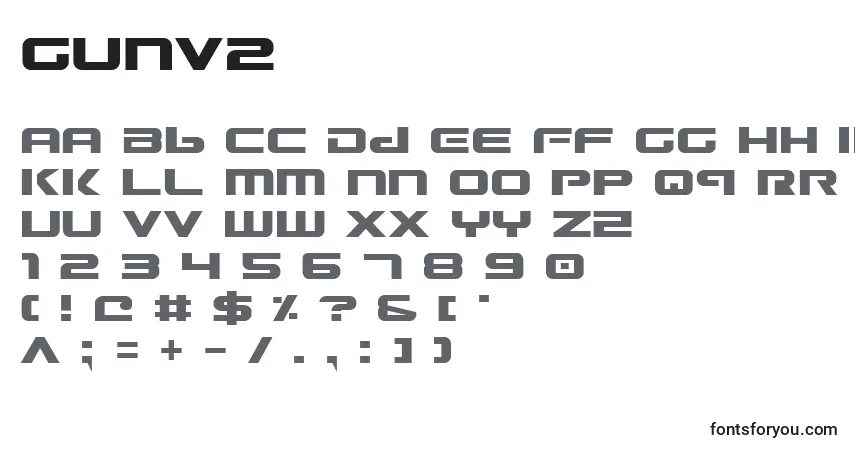Fuente Gunv2 - alfabeto, números, caracteres especiales