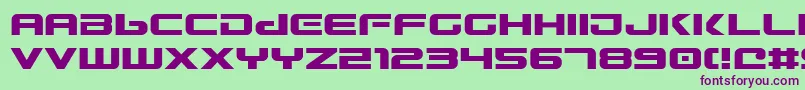 Fonte Gunv2 – fontes roxas em um fundo verde