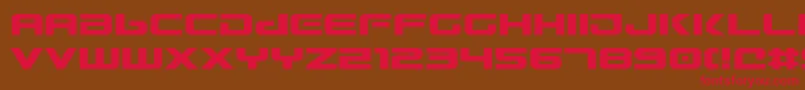 フォントGunv2 – 赤い文字が茶色の背景にあります。
