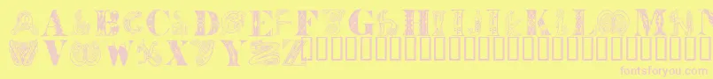 DecoDuet-fontti – vaaleanpunaiset fontit keltaisella taustalla