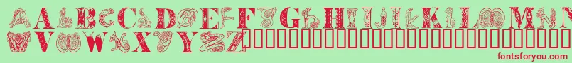 DecoDuet Font – Red Fonts on Green Background