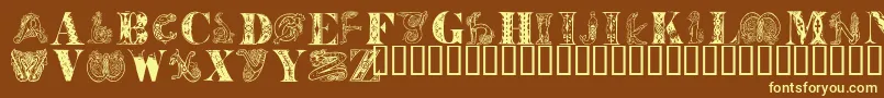 DecoDuet-fontti – keltaiset fontit ruskealla taustalla