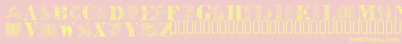 Fonte DecoDuet – fontes amarelas em um fundo rosa