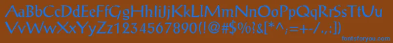 ProseantiqueNormal Font – Blue Fonts on Brown Background