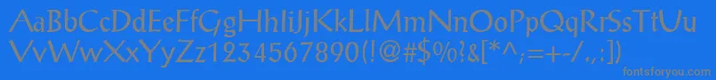 ProseantiqueNormal Font – Gray Fonts on Blue Background