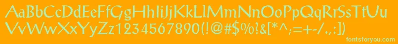 ProseantiqueNormal Font – Green Fonts on Orange Background