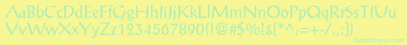 ProseantiqueNormal Font – Green Fonts on Yellow Background
