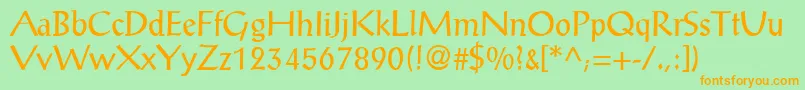 ProseantiqueNormal Font – Orange Fonts on Green Background