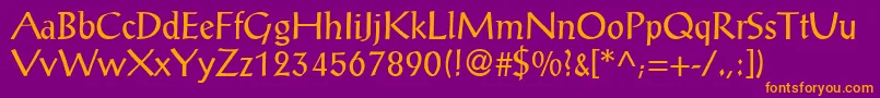 ProseantiqueNormal Font – Orange Fonts on Purple Background