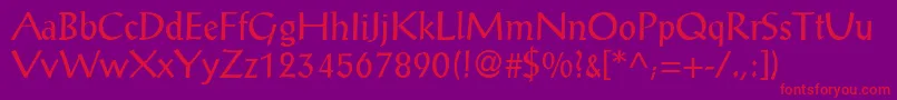 ProseantiqueNormal Font – Red Fonts on Purple Background