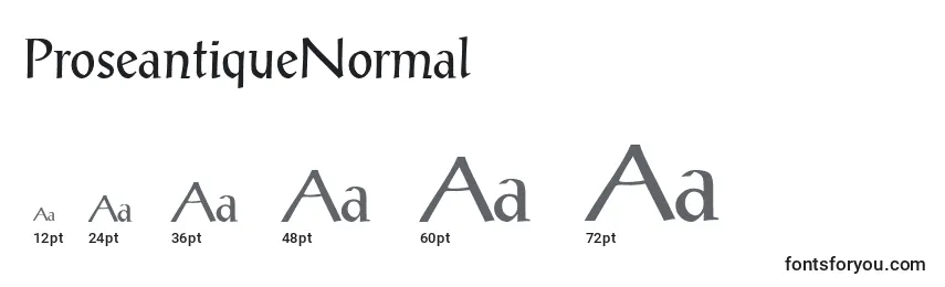 ProseantiqueNormal Font Sizes