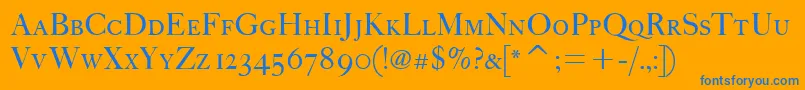FcaslonfortytwoscitcTt Font – Blue Fonts on Orange Background