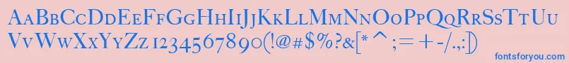 FcaslonfortytwoscitcTt Font – Blue Fonts on Pink Background