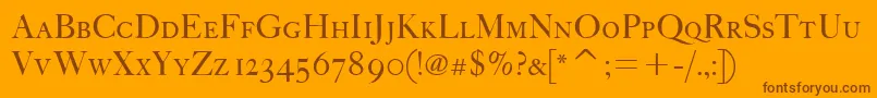 FcaslonfortytwoscitcTt Font – Brown Fonts on Orange Background