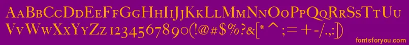 FcaslonfortytwoscitcTt Font – Orange Fonts on Purple Background