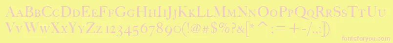 FcaslonfortytwoscitcTt Font – Pink Fonts on Yellow Background