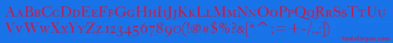 FcaslonfortytwoscitcTt Font – Red Fonts on Blue Background