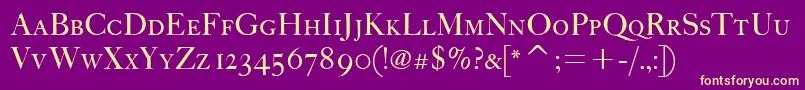 FcaslonfortytwoscitcTt Font – Yellow Fonts on Purple Background