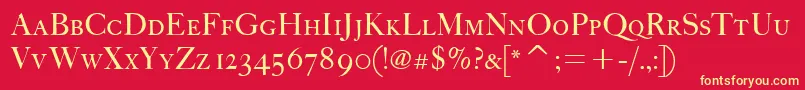 FcaslonfortytwoscitcTt Font – Yellow Fonts on Red Background