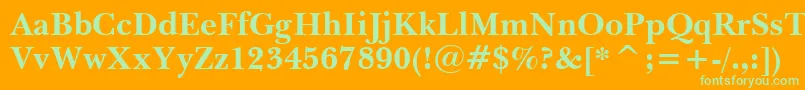 BaskervilleBoldWin95bt Font – Green Fonts on Orange Background