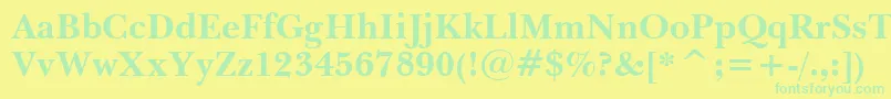 BaskervilleBoldWin95bt Font – Green Fonts on Yellow Background