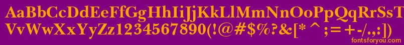 BaskervilleBoldWin95bt Font – Orange Fonts on Purple Background