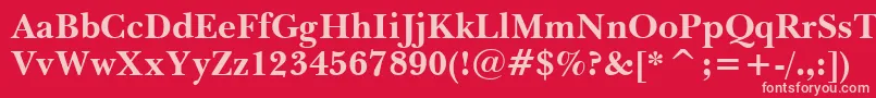 BaskervilleBoldWin95bt Font – Pink Fonts on Red Background