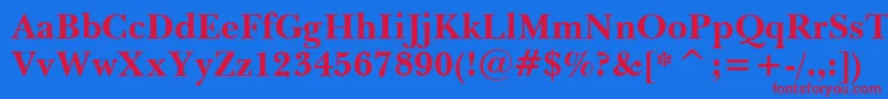 Шрифт BaskervilleBoldWin95bt – красные шрифты на синем фоне