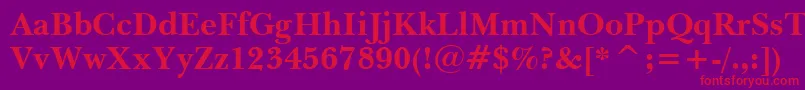 BaskervilleBoldWin95bt-Schriftart – Rote Schriften auf violettem Hintergrund