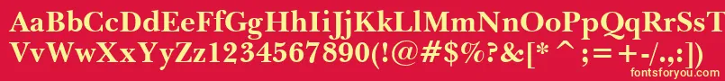 BaskervilleBoldWin95bt Font – Yellow Fonts on Red Background