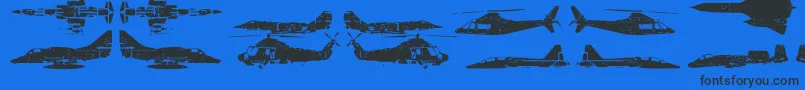 AirForce Font – Black Fonts on Blue Background