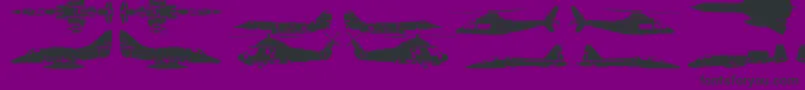 フォントAirForce – 紫の背景に黒い文字