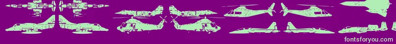 AirForce Font – Green Fonts on Purple Background