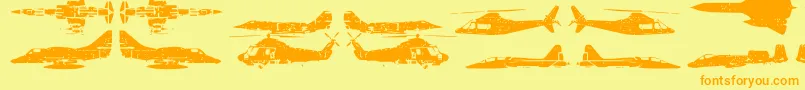 AirForce Font – Orange Fonts on Yellow Background