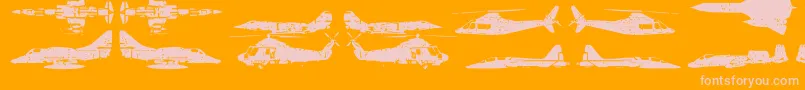 AirForce-Schriftart – Rosa Schriften auf orangefarbenem Hintergrund