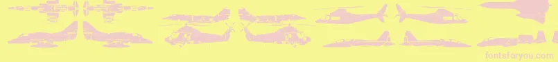 AirForce Font – Pink Fonts on Yellow Background