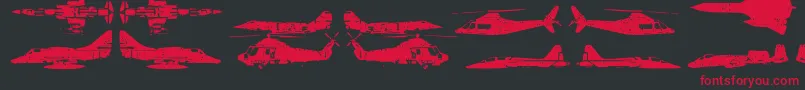 Czcionka AirForce – czerwone czcionki na czarnym tle